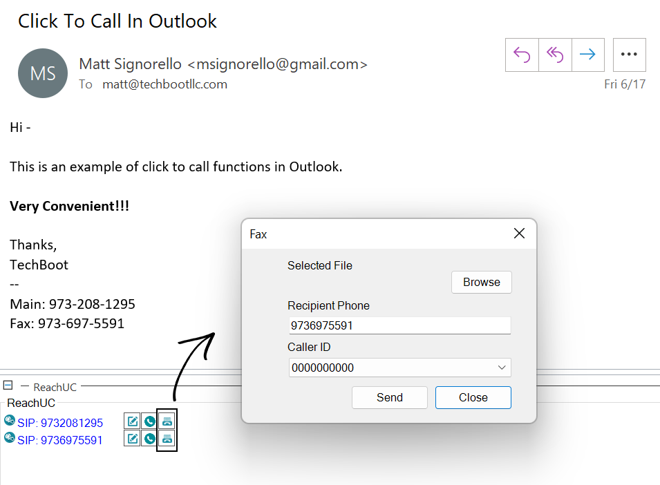 ReachUC FAX Screenshot