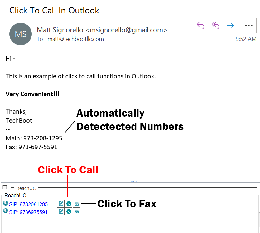 ReachUC Outlook Plugin Example marked